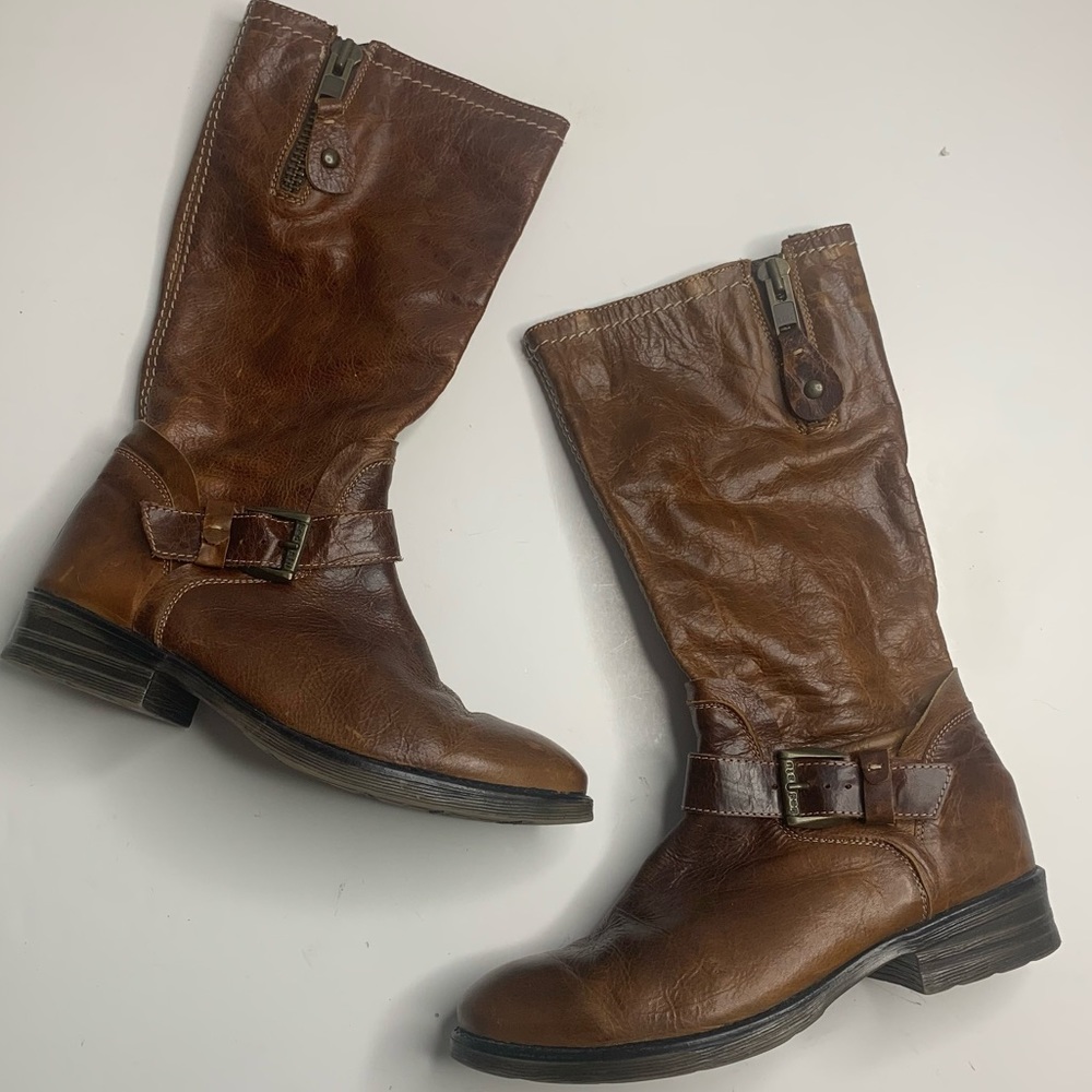 Bed Stu Leather Distressed Mid Calf Boots Size 9.5